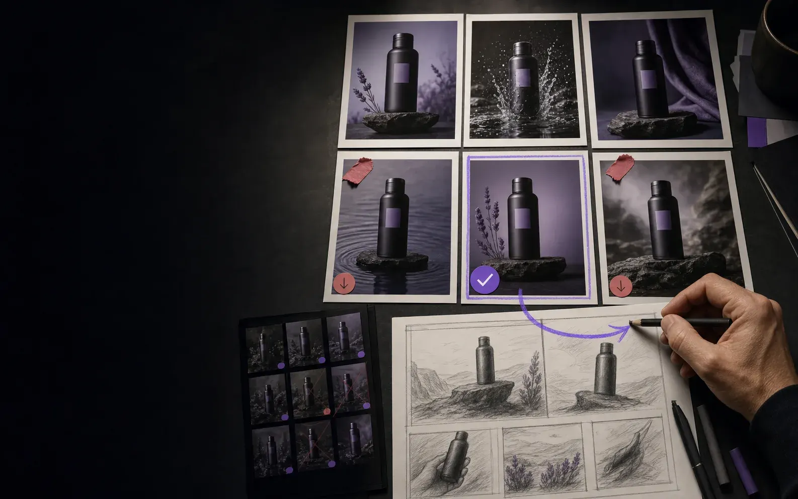 Selecting the winning creative from campaign frames and planning the next production
