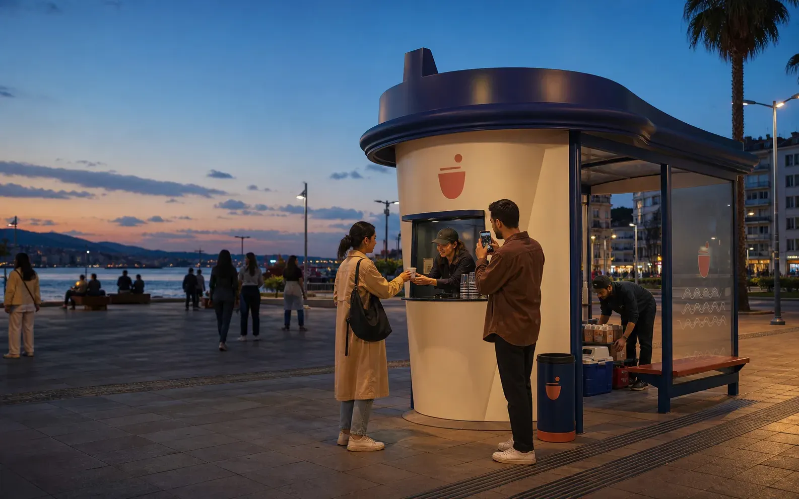 A public brand activation where people sample a product and share the experience on their phones